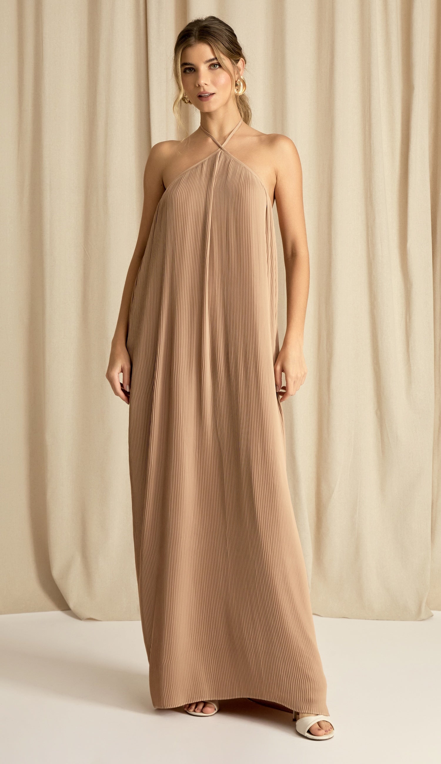 Vestido Alana Caqui
