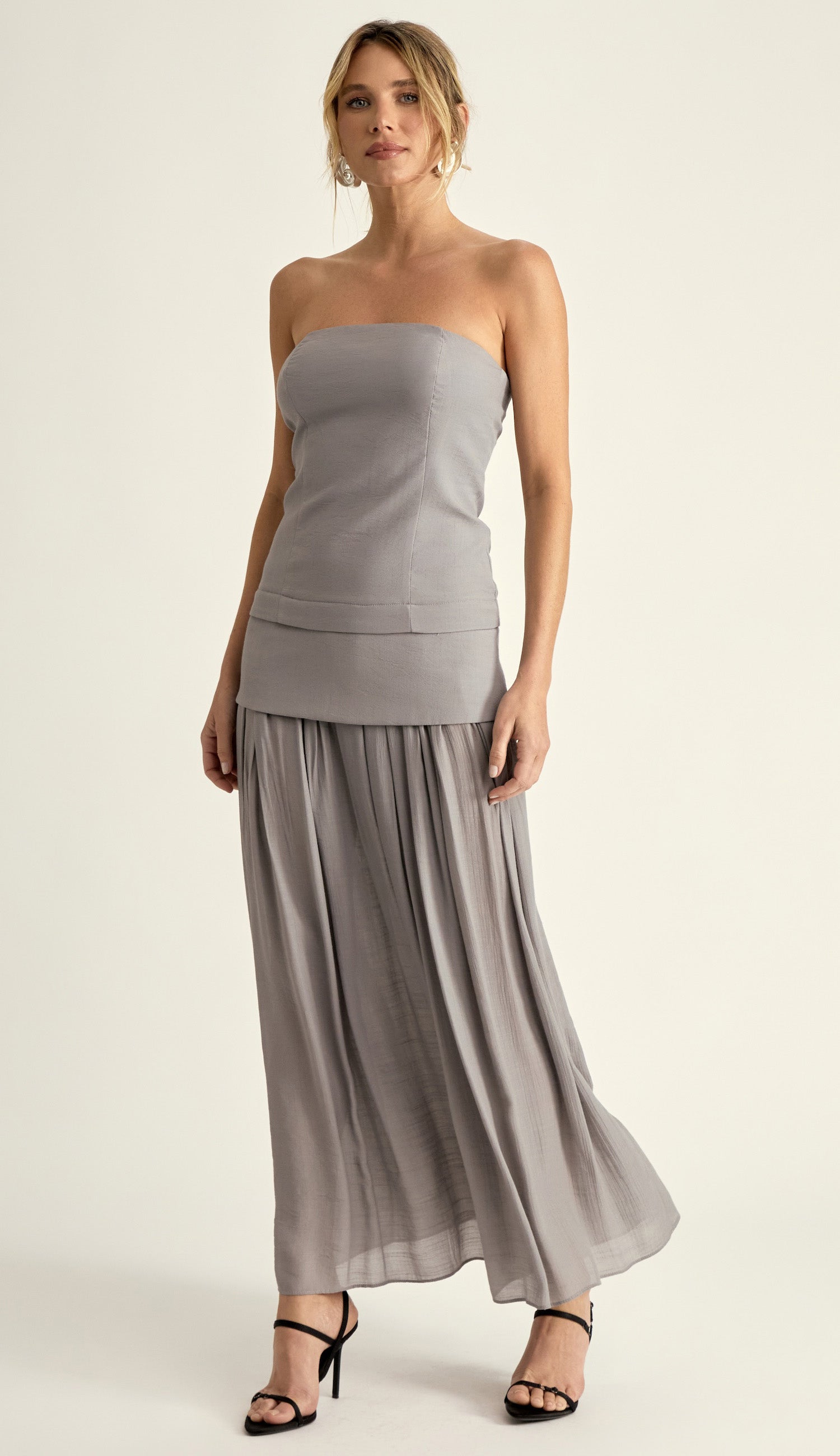 Vestido Laura Cinza