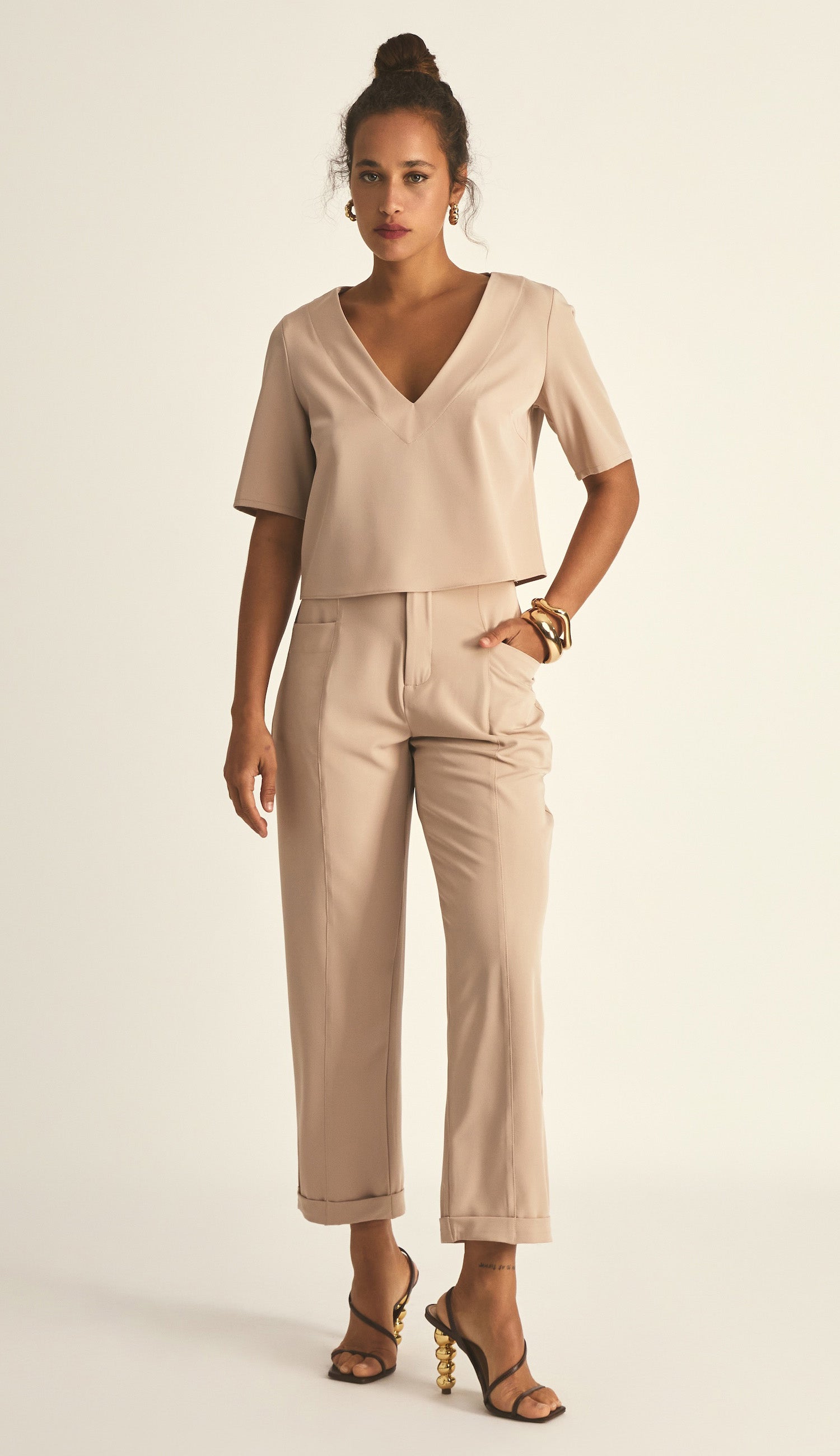 Blusa Cristal Caqui