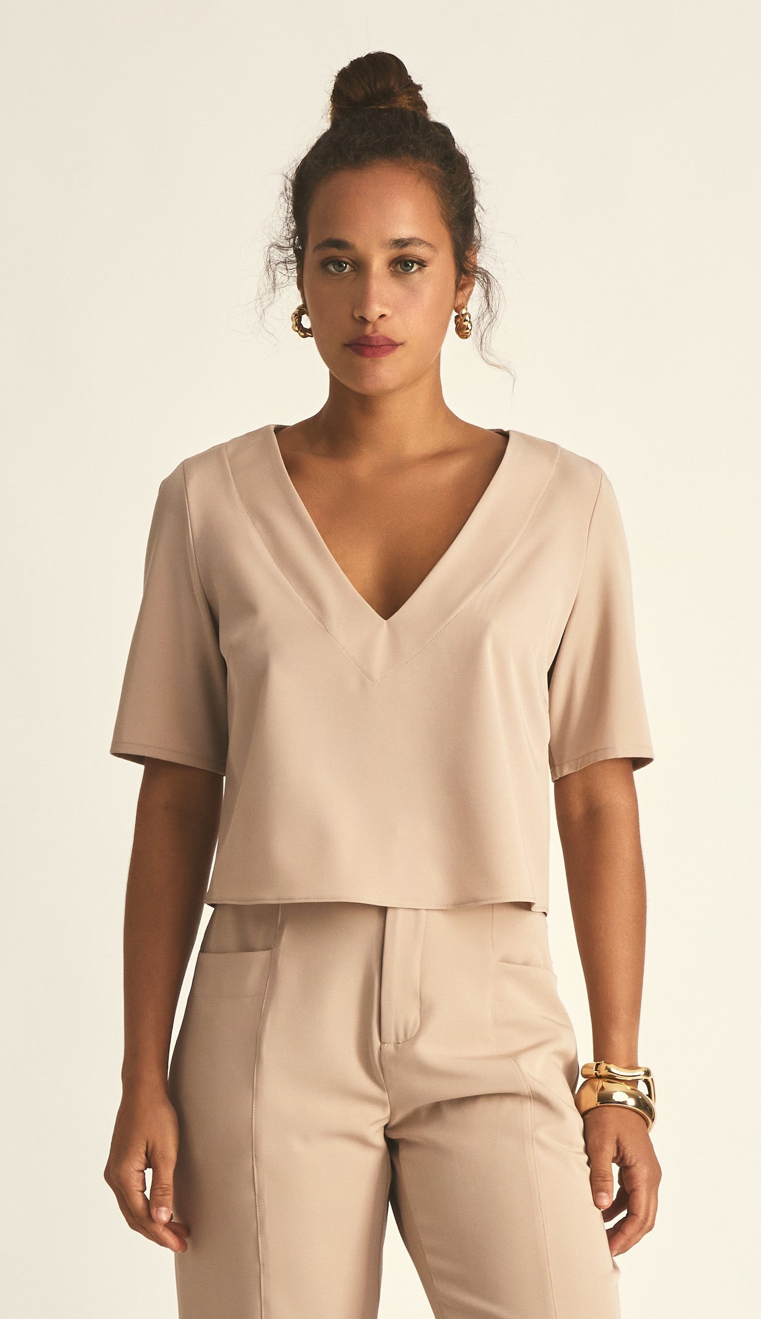 Blusa Cristal Caqui