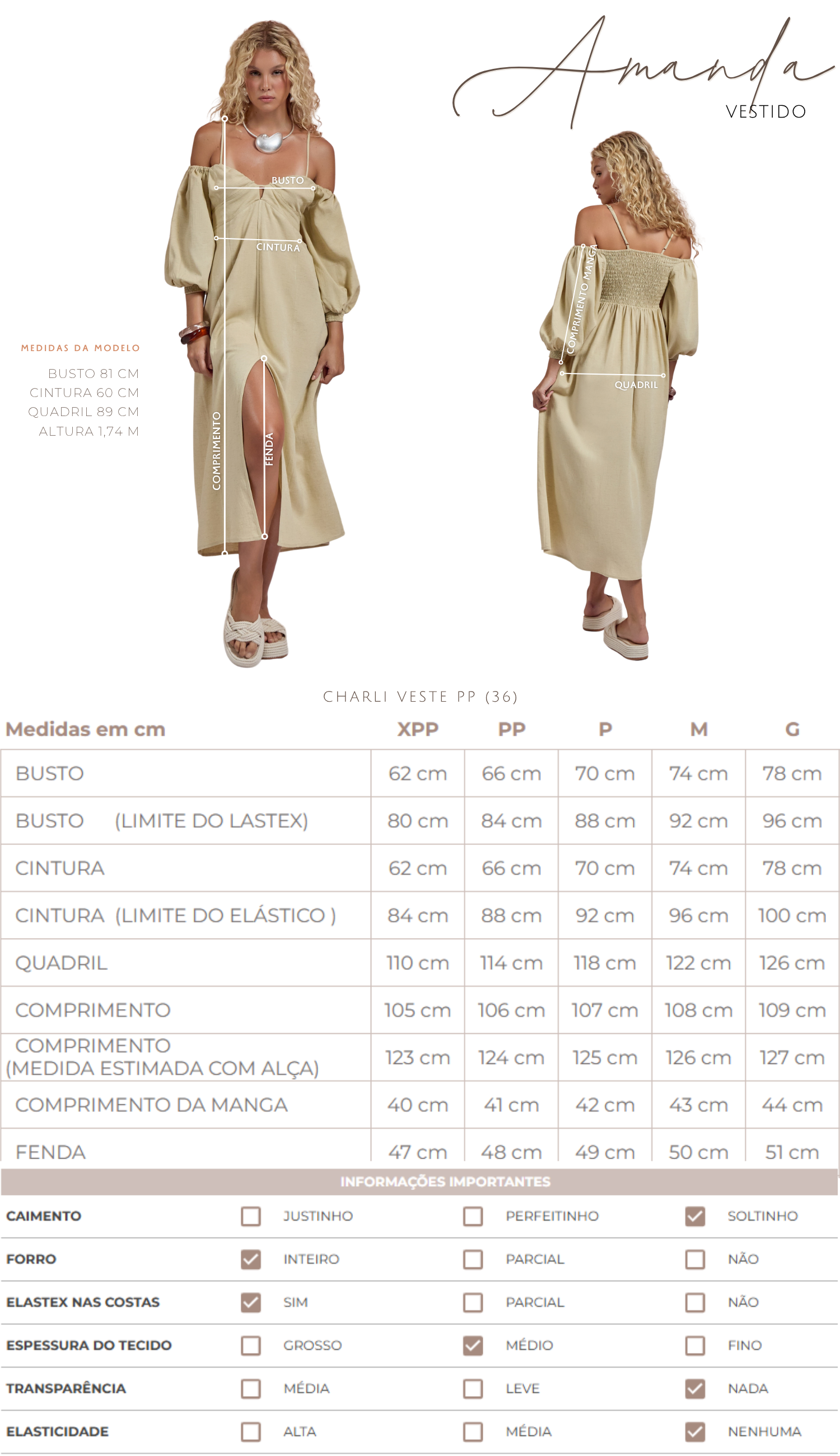 Vestido Amanda Natural