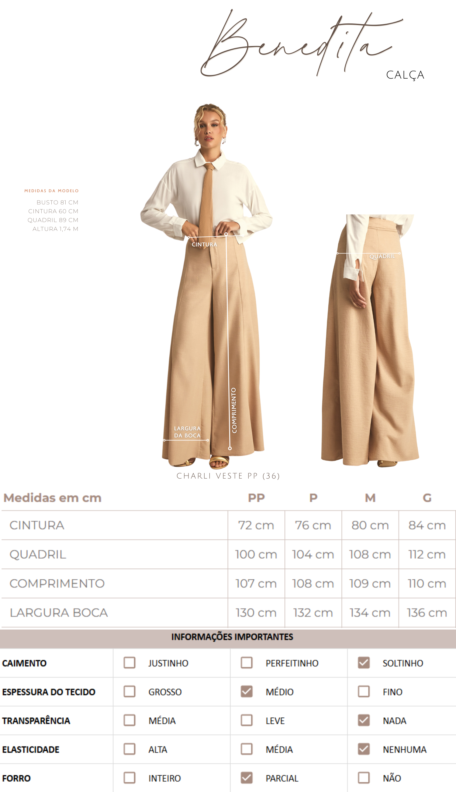 Calça Benedita Caqui