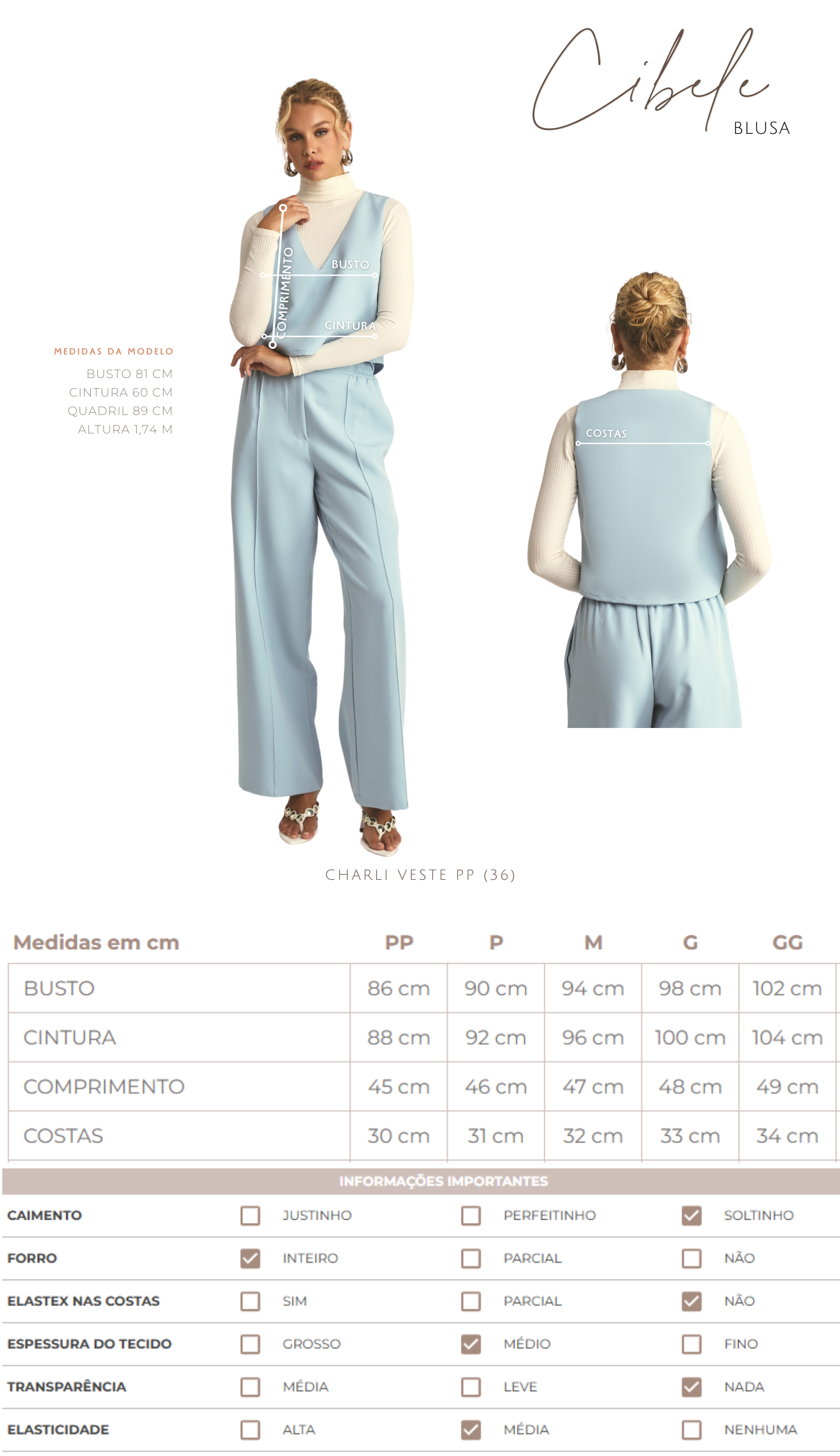 Blusa Cibele Cinza