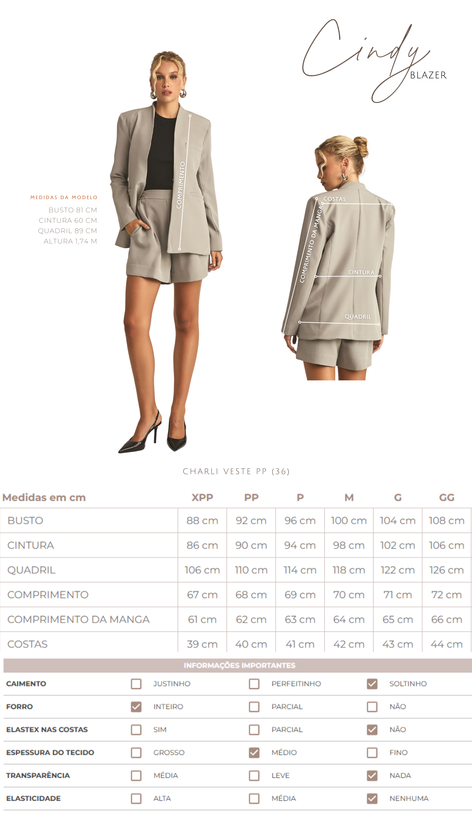 Blazer Cindy Cinza