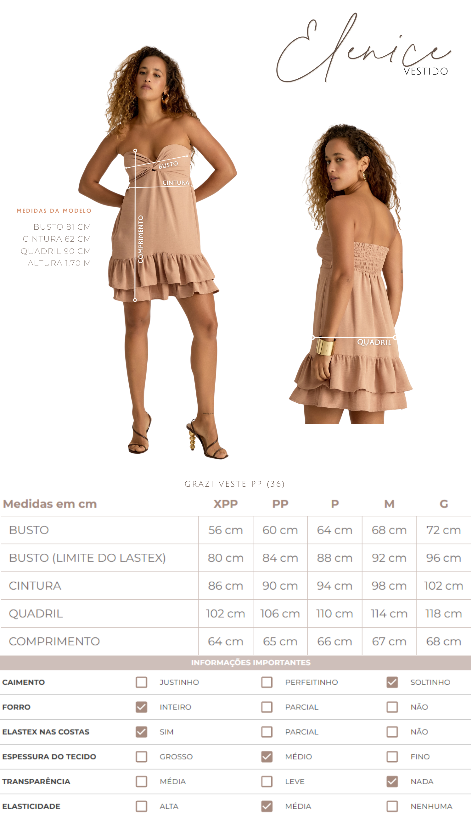 Vestido Elenice Mocha