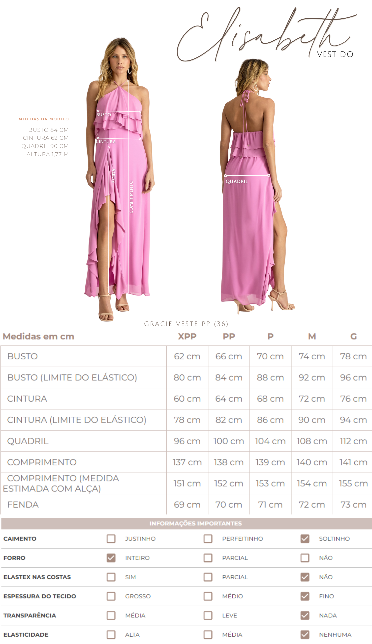 Vestido Elisabeth Rosa
