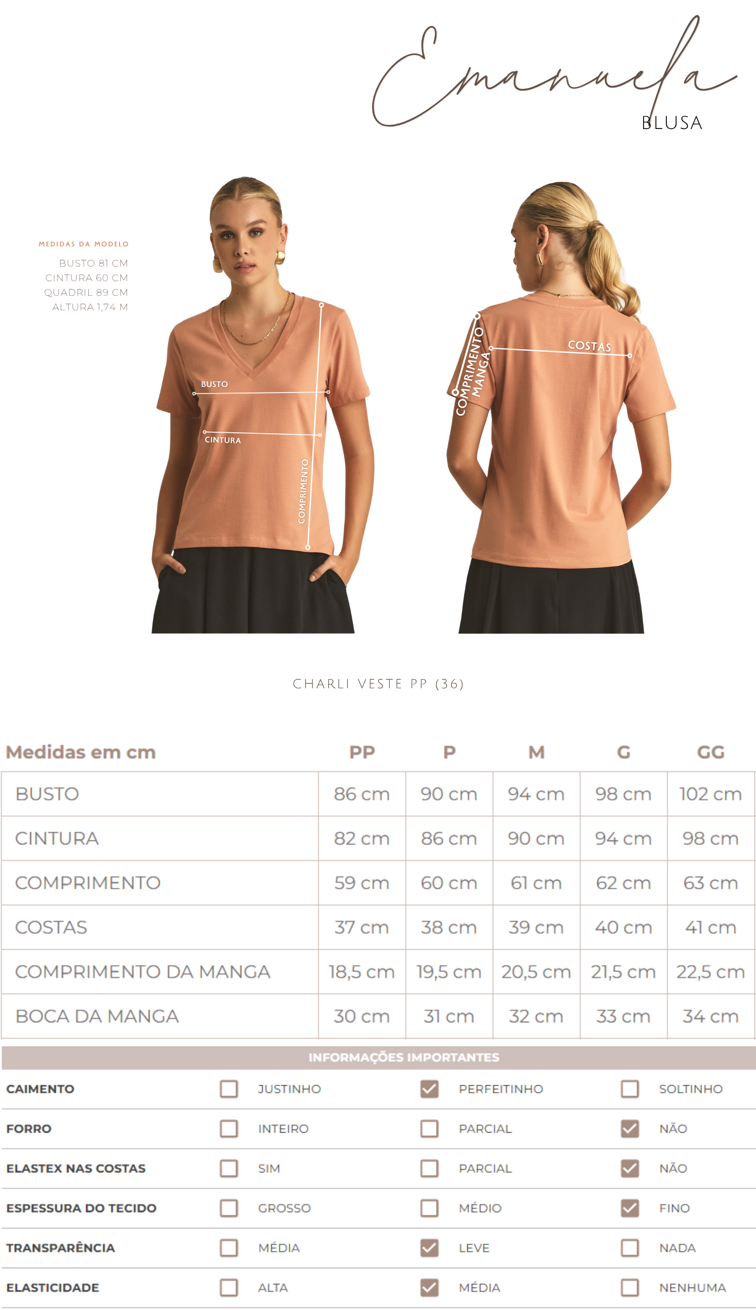 Blusa Emanuela Mocha