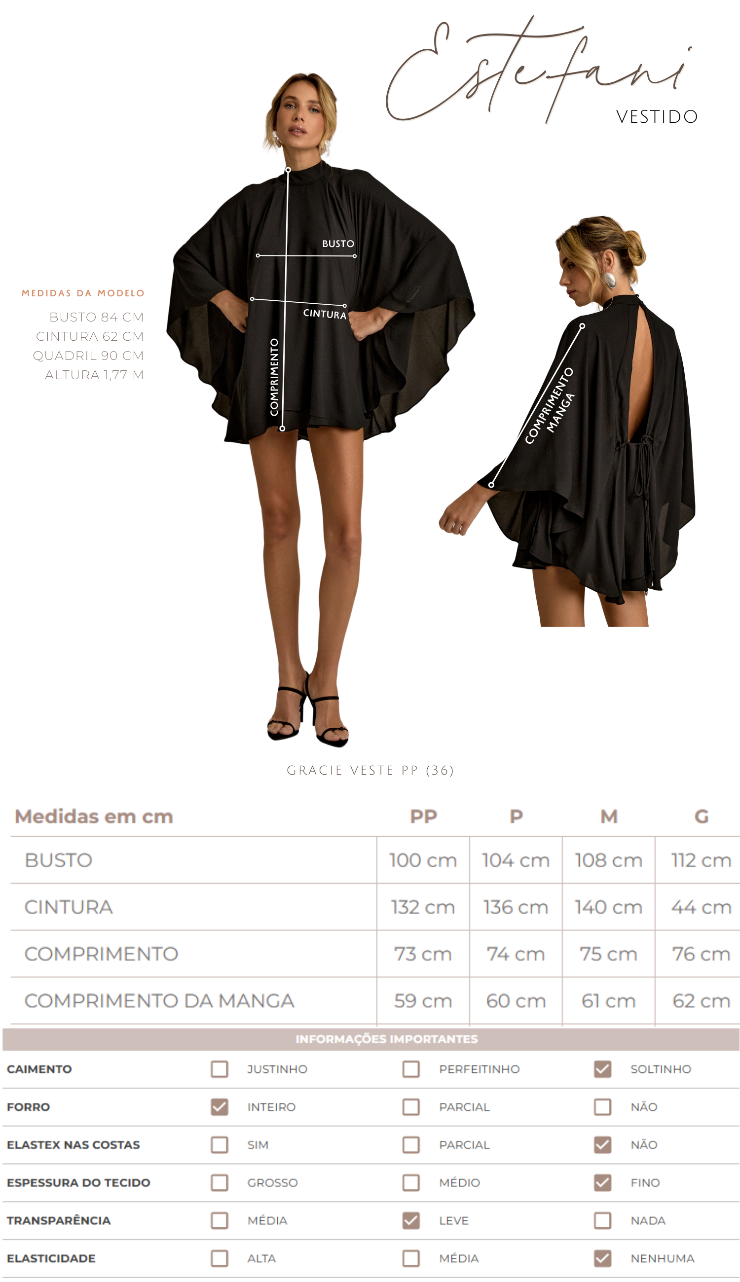 Vestido Estefani Preto