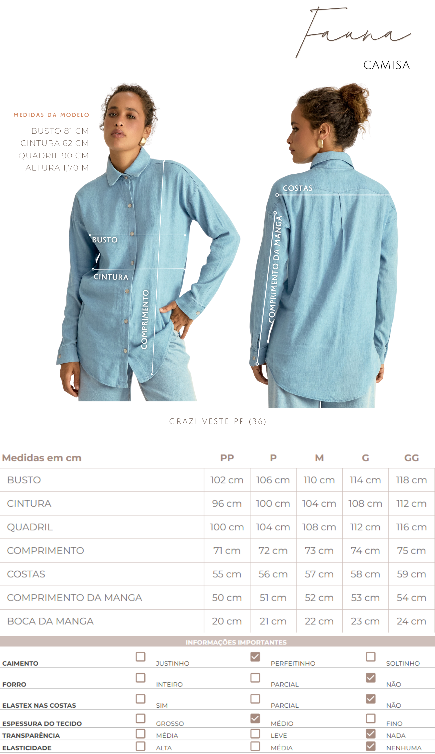 Camisa Fauna Jeans