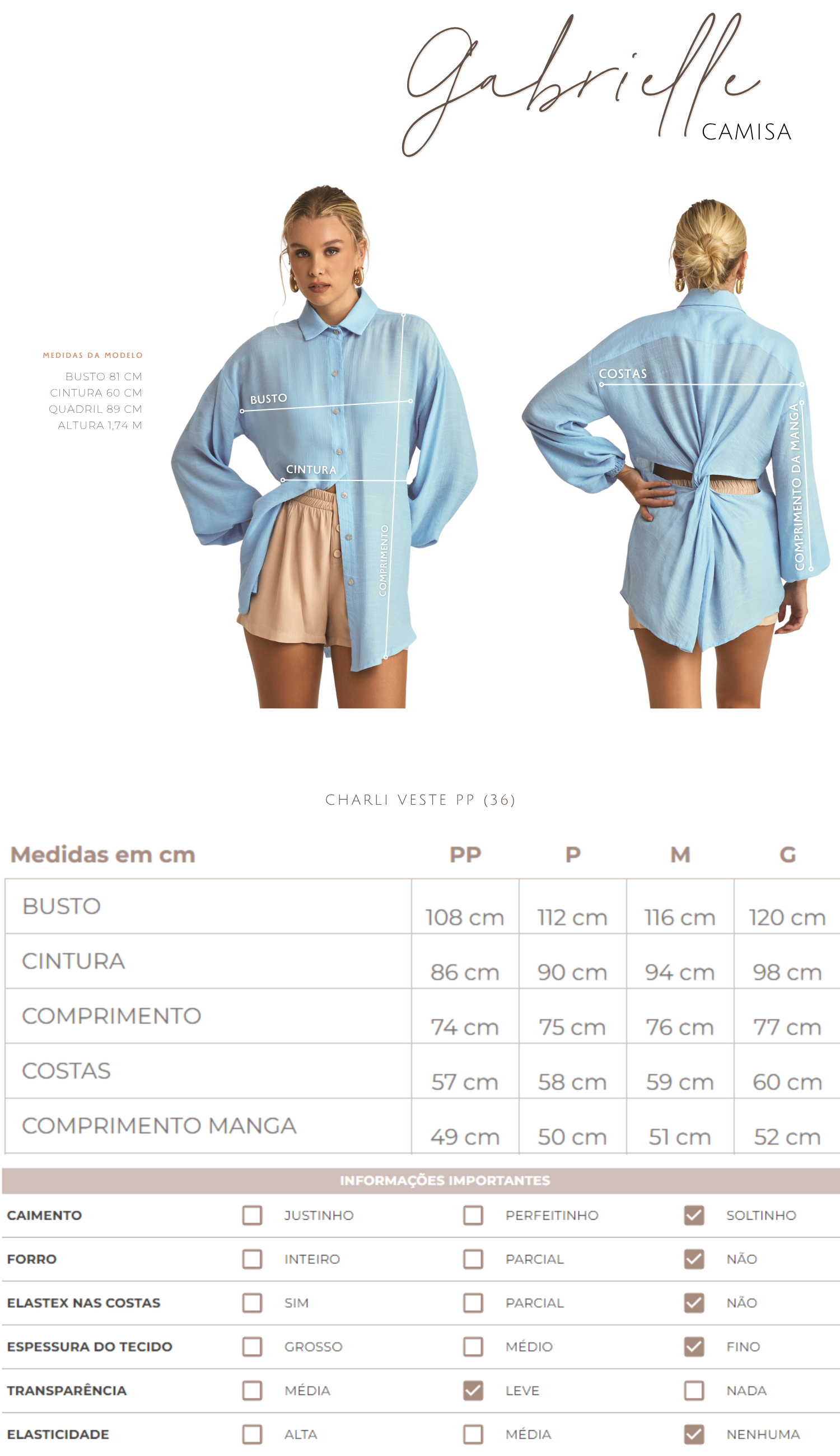 Camisa Gabrielle Azul