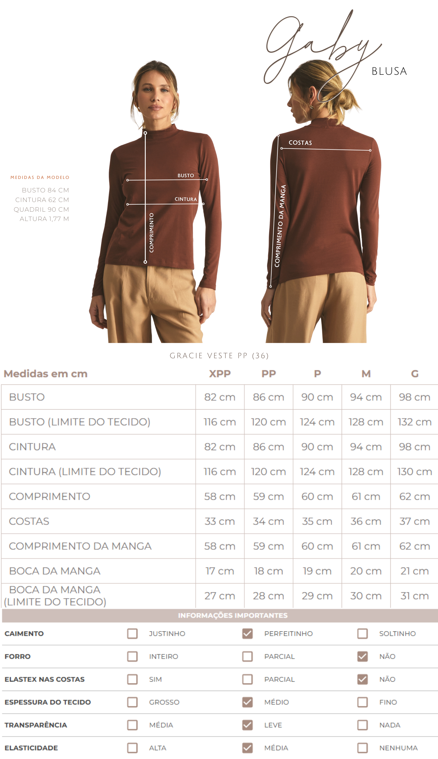 Blusa Gaby Café