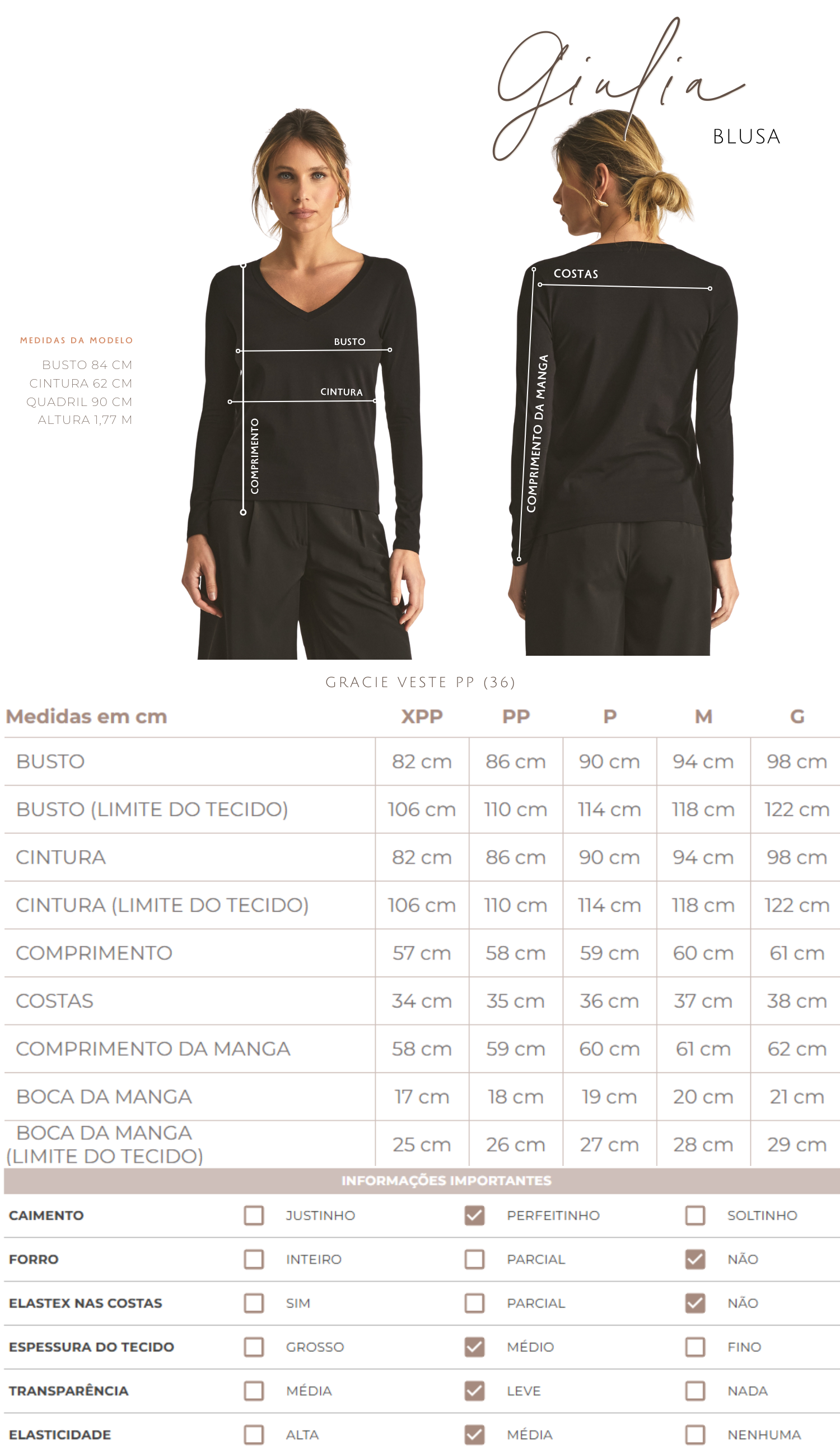 Blusa Giulia Café
