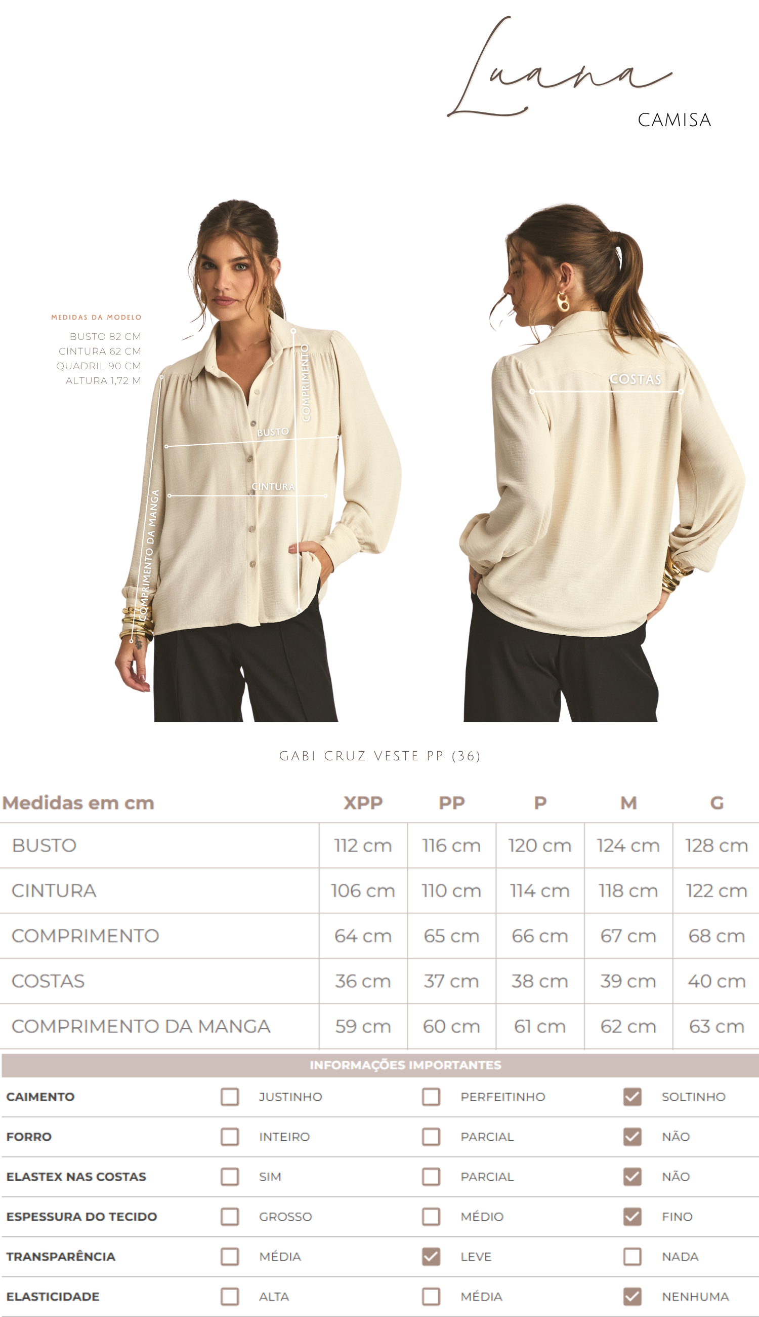 Camisa Luana Chantilly