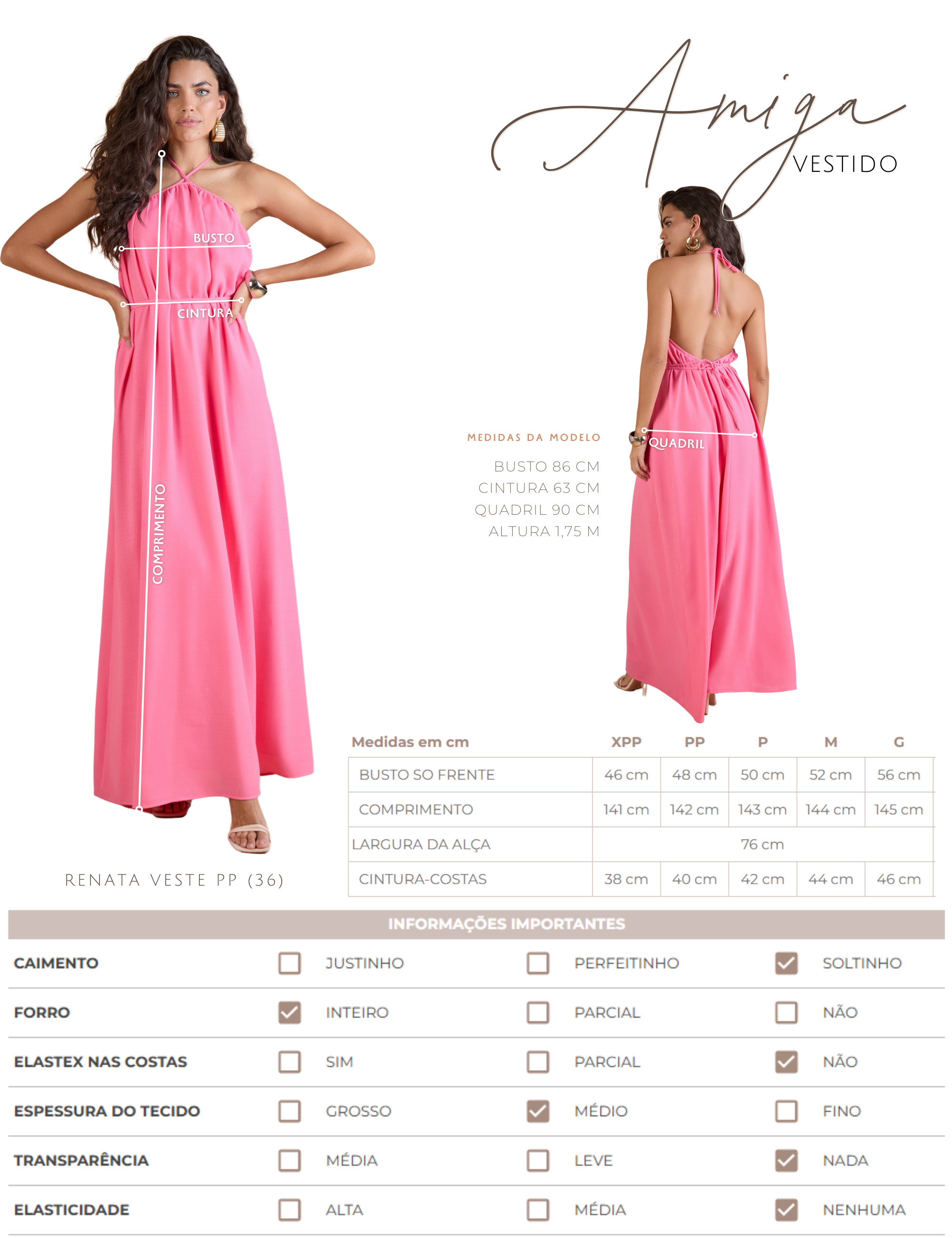 Vestido Amiga Rosa