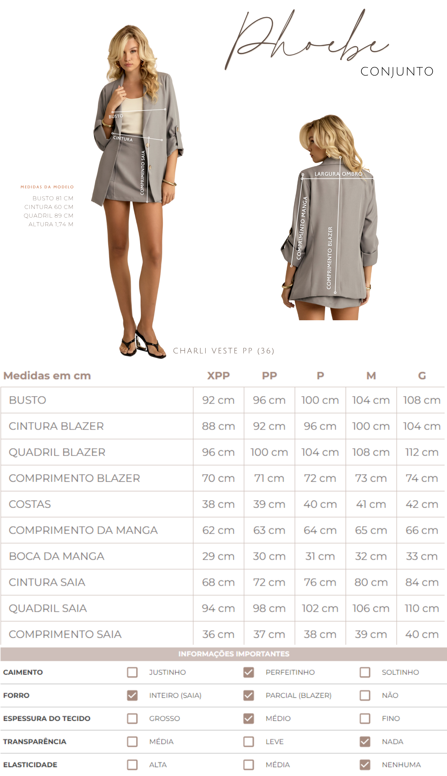Conjunto Phoebe Grafite