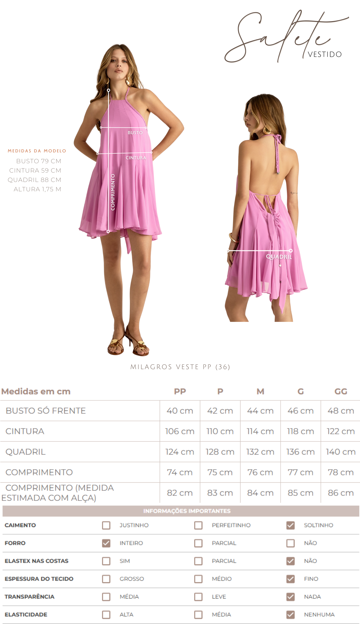 Vestido Salete Café
