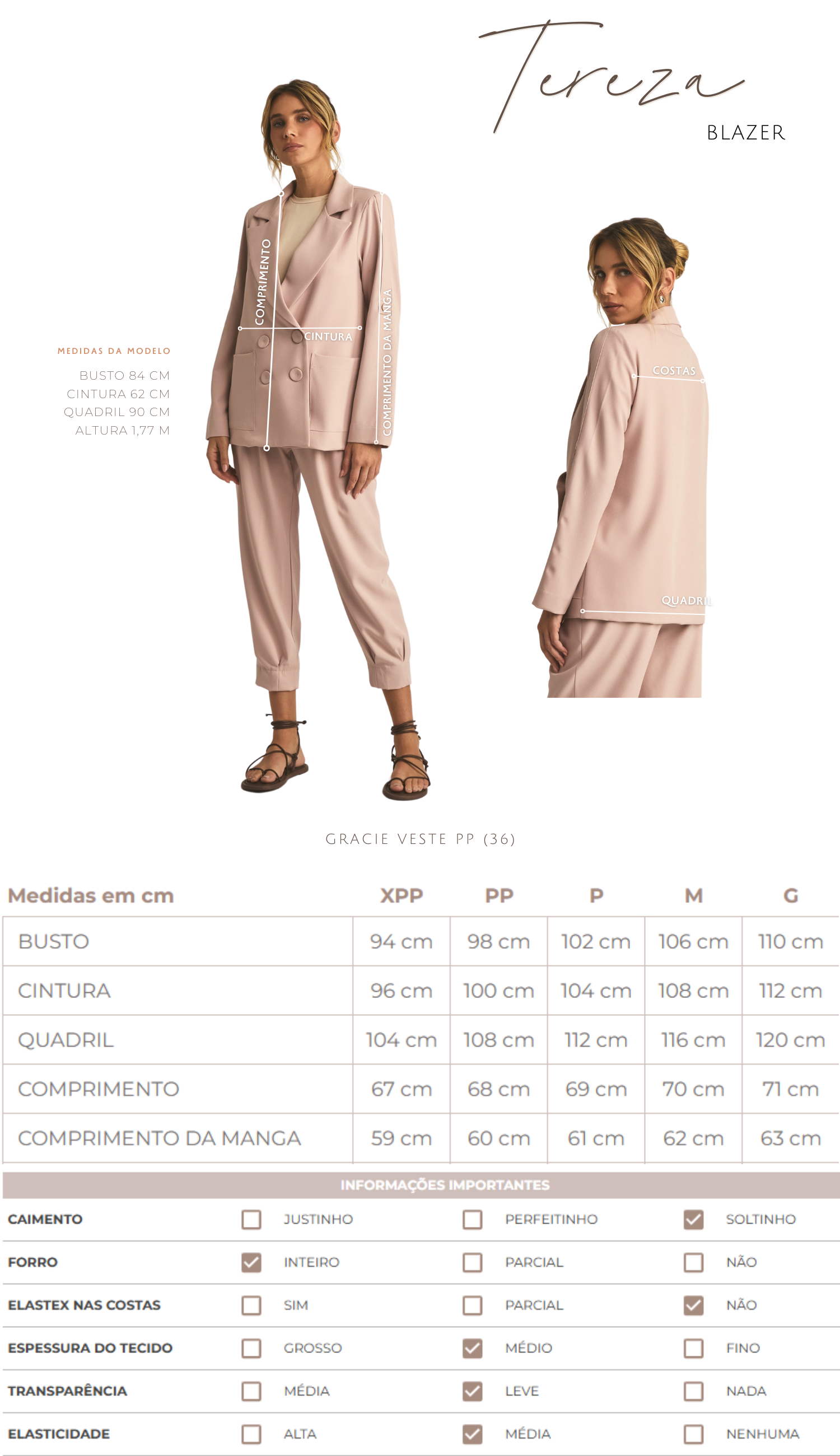 Blazer Tereza Nude